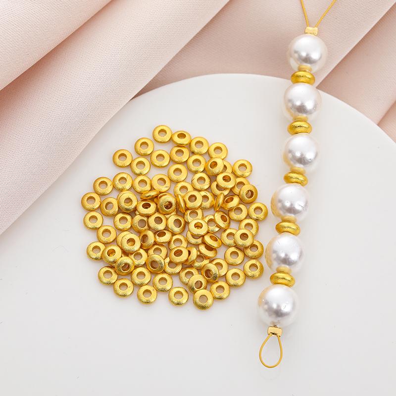 18K包金镀金古法沙金哑金仿金飞碟珠隔片diy手工串珠手串隔珠配珠