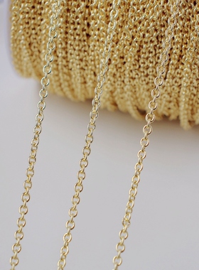 14K包金镀金保色粗款十字圆O链3mm制作diy手链脚链毛衣链配饰材料