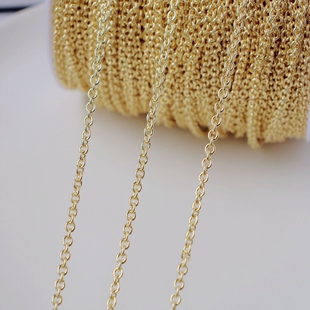 14K包金镀金保色粗款十字圆O链3mm制作diy手链脚链毛衣链配饰材料