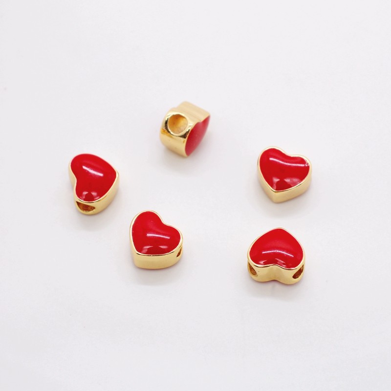 18K包金保色镀真金精致转运小红心爱心diy手工饰品配件串珠项链坠,饰品/流行首饰/时尚饰品新,其他DIY饰品配件,淘宝优惠券,粉丝福利购,淘宝优惠卷