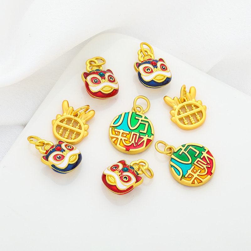古法包金镀金滴油醒狮吊坠八方来财吊牌diy手工串珠项链挂饰材料,饰品/流行首饰/时尚饰品新,其他DIY饰品配件,淘宝优惠券,粉丝福利购,淘宝优惠卷
