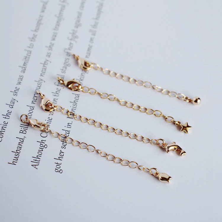 14k包金镀金保色尾链串珠延长链