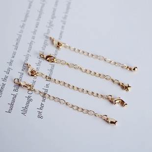 14K包金镀金保色延长链尾链加长链子自制diy手链项链手工串珠配件