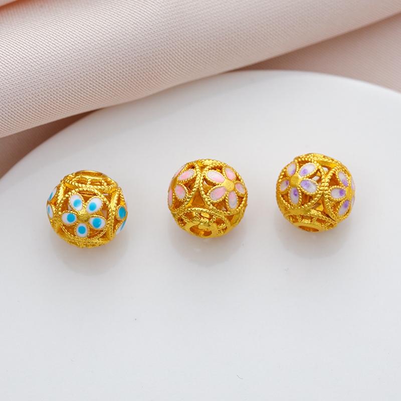 滴油景泰蓝圆珠镂空隔珠太阳花球