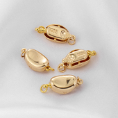 14k包金镀金保色元 宝扣枕头插棒扣子diy 手工串珠手链项链链接扣