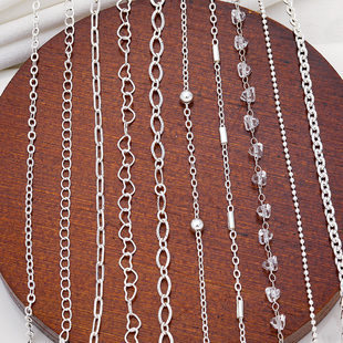 包银镀银保色链条银色链子diy手工串珠手链项链散链DIY材料手工链