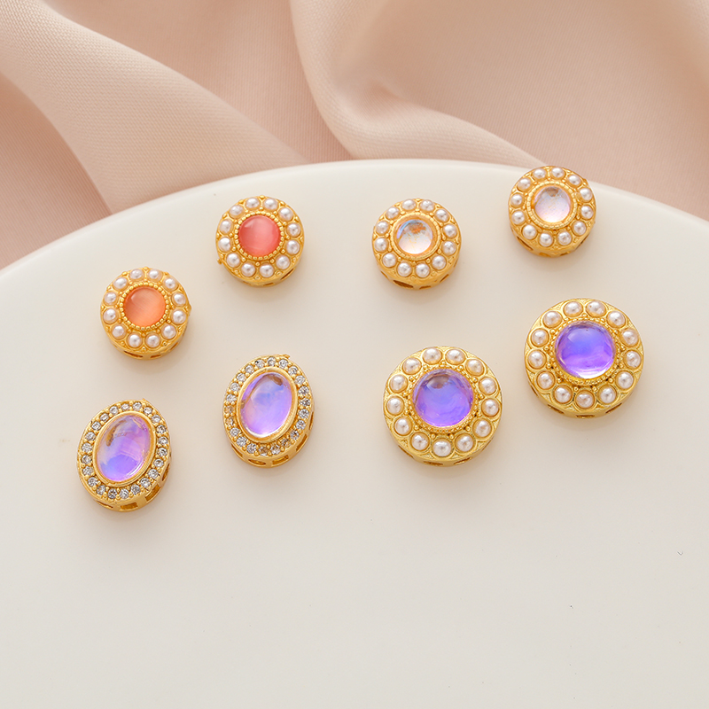 古法包金镀金哑光仿宝石镂空配饰