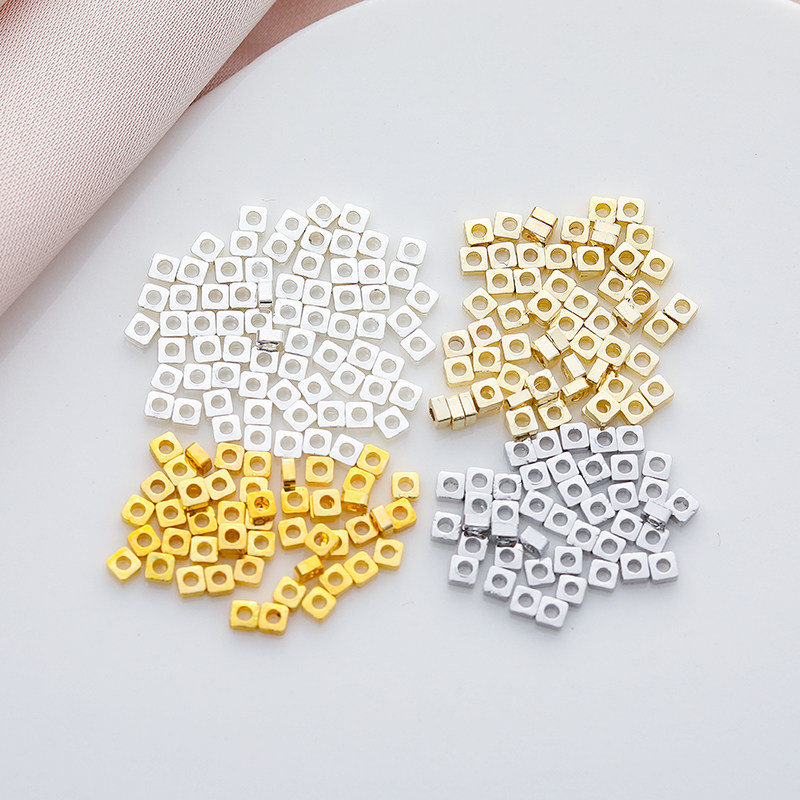 18K包金迷你方形小碎金隔珠手链