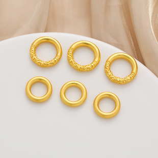 古法金包金镀金保色复古云纹闭口圈diy收工饰品配件串珠手链跑环