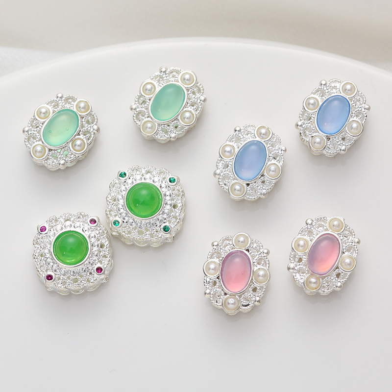 临兰铜镀银古法银镂空配饰