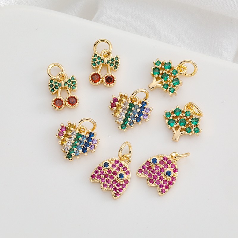 14K包金镀金保色镶彩锆石小吊坠diy手工串珠手链项链耳饰挂坠材料,饰品/流行首饰/时尚饰品新,其他DIY饰品配件,淘宝优惠券,粉丝福利购,淘宝优惠卷