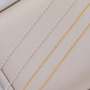 S925纯银链子银镀金压光O字链diy手工饰品项链手链耳环散链条配饰