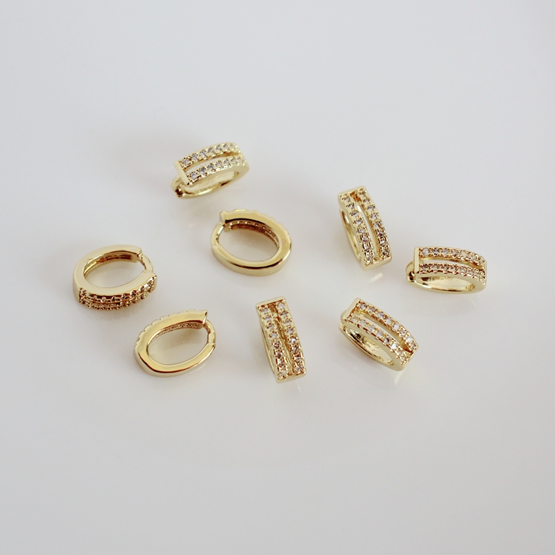 18k包金镀金保色锆石diy挂坠玉石