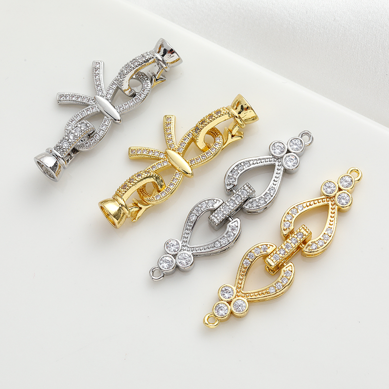 临兰锆石卡扣包金镀金保色