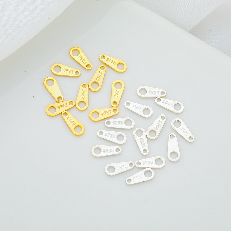 临兰扣片双孔链接片纯银镀金