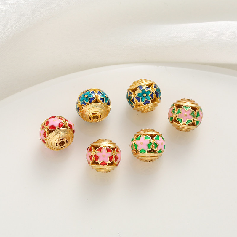 古法包金镀金滴油保色景泰蓝镂空珠镂空球diy手工串珠手链隔珠,饰品/流行首饰/时尚饰品新,其他DIY饰品配件,淘宝优惠券,粉丝福利购,淘宝优惠卷