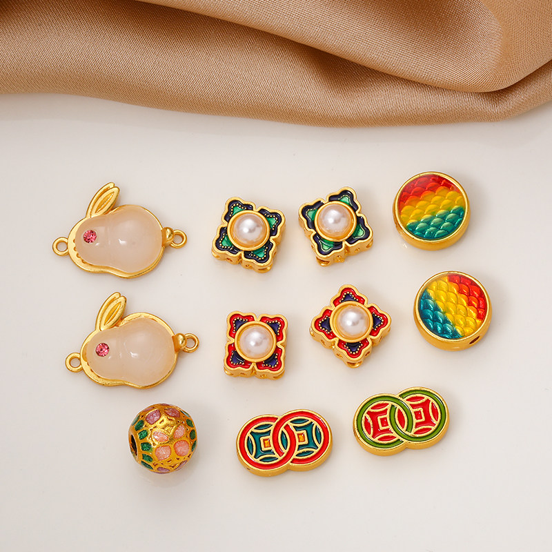 古法包金镀金滴油蝴蝶大孔珠古钱币兔子手工串珠手链项链隔珠配珠,饰品/流行首饰/时尚饰品新,其他DIY饰品配件,淘宝优惠券,粉丝福利购,淘宝优惠卷