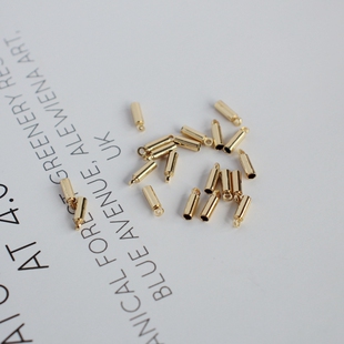 14K包金镀金保色蛇骨链盒子链条皮绳收尾扣diy手工饰品配件扣头