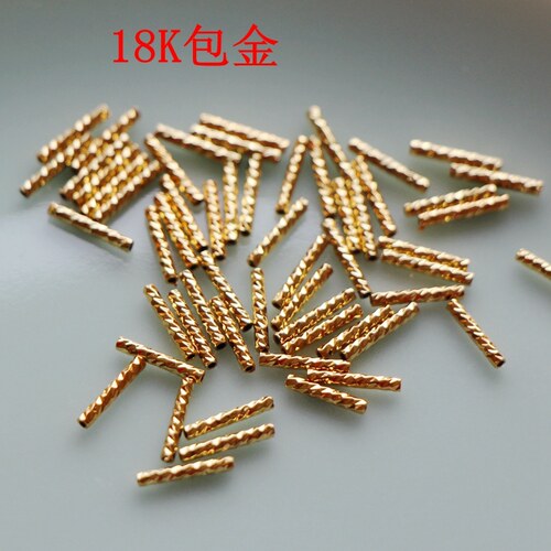 18K包金保色配件批花切面刻面直管制作耳环手链项链diy手工饰品