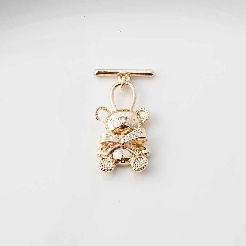 14K包金镀金保色锆石小熊OT扣diy饰品配件串珠珍珠项链毛衣链扣子,饰品/流行首饰/时尚饰品新,扣,淘宝优惠券,粉丝福利购,淘宝优惠卷