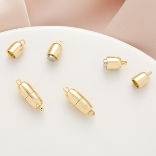 14K包金镀金保色磁铁扣磁扣吸扣diy饰品配件制作串珠手链项链链接