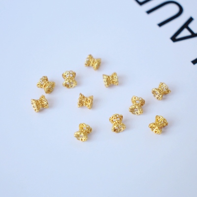 18K包金镀金保色古法沙金哑光双面花托珠拖diy手工串珠手链材料