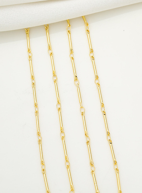 14K包金镀金保色棒棒链条12*1.2mm链接棍链子diy手工饰品配件材料