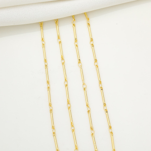 14K包金镀金保色棒棒链条12 1.2mm链接棍链子diy手工饰品配件材料
