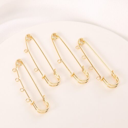 14k包金镀金简约风保色多挂环胸针别针diy手工饰品串珠首饰配件