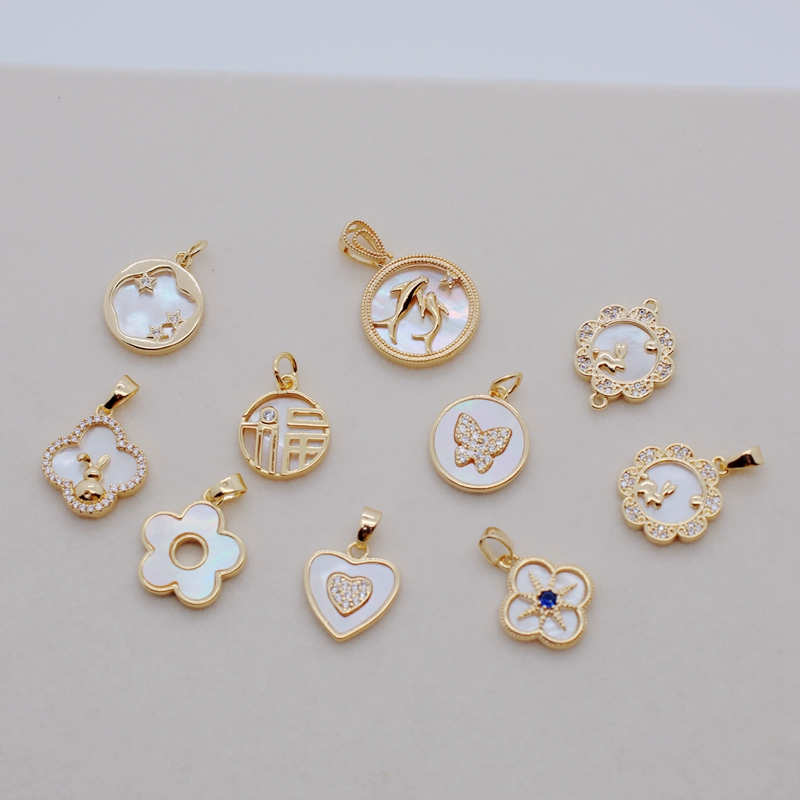 临兰铜镶贝壳保色吊坠挂饰