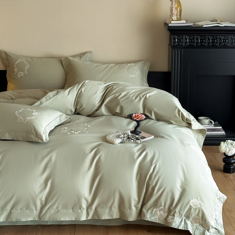 2025新款100%全棉刺绣款四件套纯棉床品套件  商超同款,床上用品,床品套件/四件套/多件套,淘宝优惠券,粉丝福利购,淘宝优惠卷