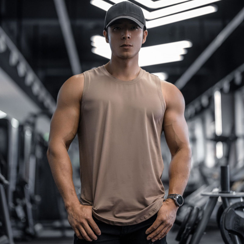 夏季速干衣男健身服宽肩训练背心