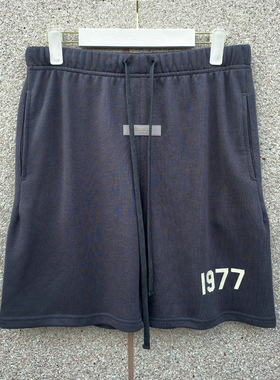 1977数字植绒印花重磅短裤男FOG同款运动五分裤essentials短裤男