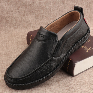 秋季老北京布鞋男鞋牛筋底黑色商务休闲鞋防水布防滑耐磨仿皮鞋子