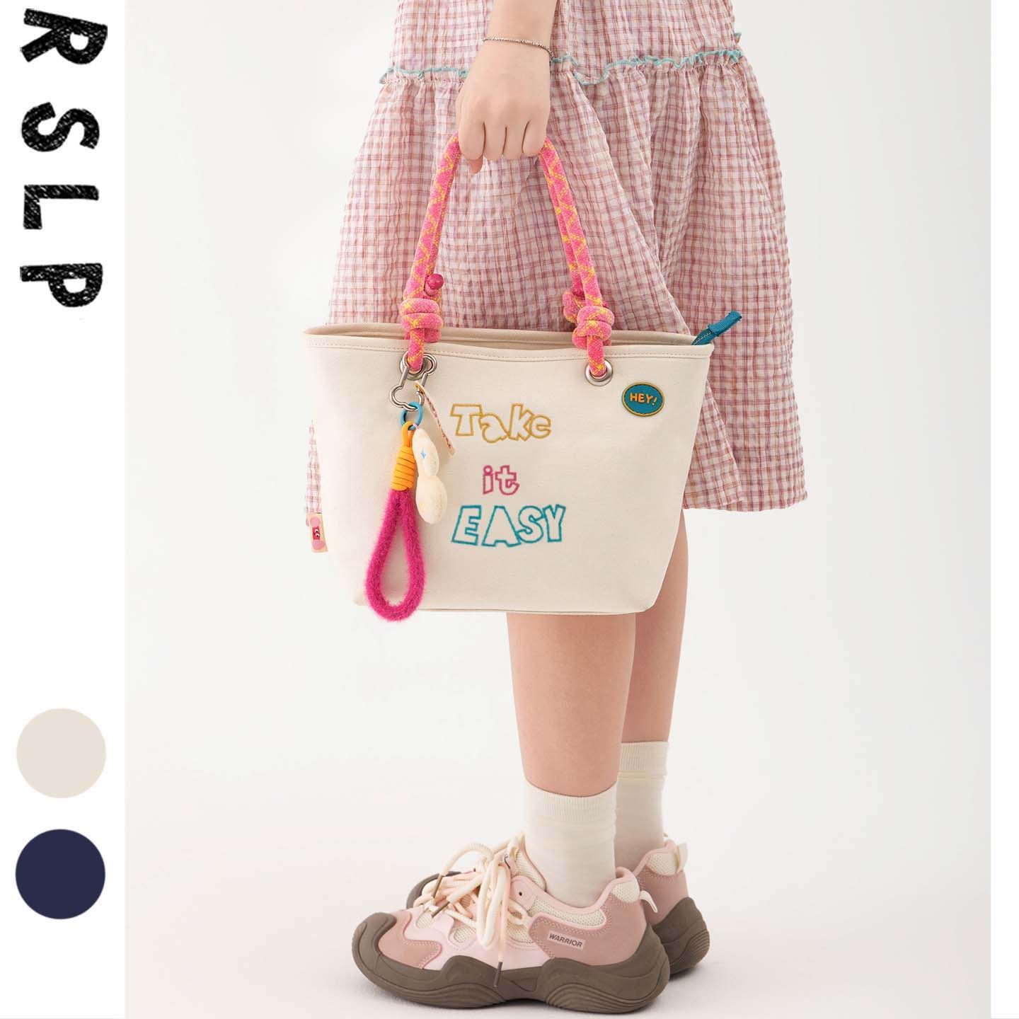 若素良品2025新款可爱斜挎手提拎挽小布包袋上课班通勤便携收纳包,箱包皮具/热销女包/男包,托特包,淘宝优惠券,粉丝福利购,淘宝优惠卷