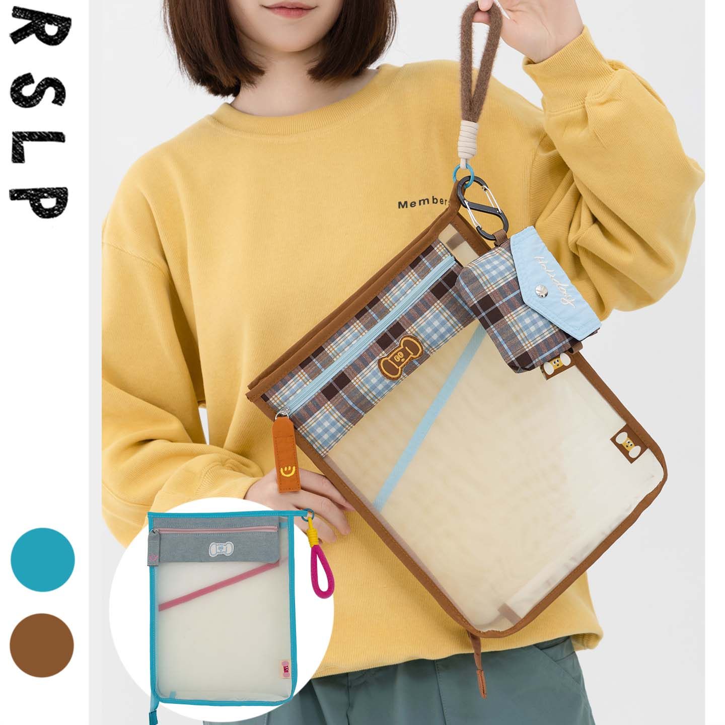 若素良品可爱多功能平板资料科目分类文件袋笔袋二合一体式收纳包