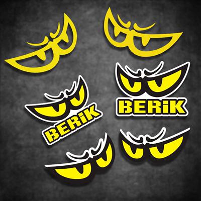 意大利 BERIK大眼大眼摩托车贴纸个性改装潮流反光贴装饰贴划痕贴