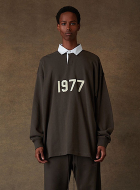 FOG原厂FEAR OF GOD副线ESSENTIALS1977数字印花套头长袖POLO男潮