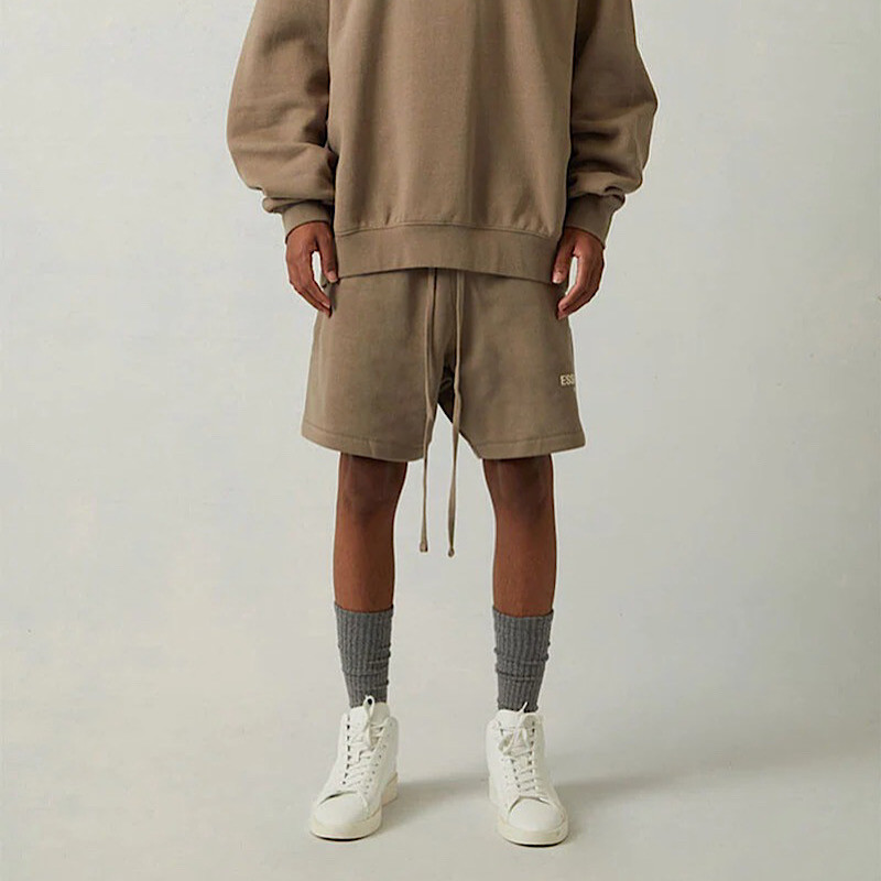 FOG宁波原厂FEAR OF GOD复线ESSENTIALS美式短裤男女植绒字母印花