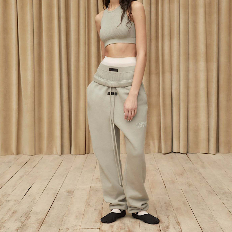 宁波高端Essentials FOG加绒束脚卫裤休闲裤男女同款春秋抓绒23SS