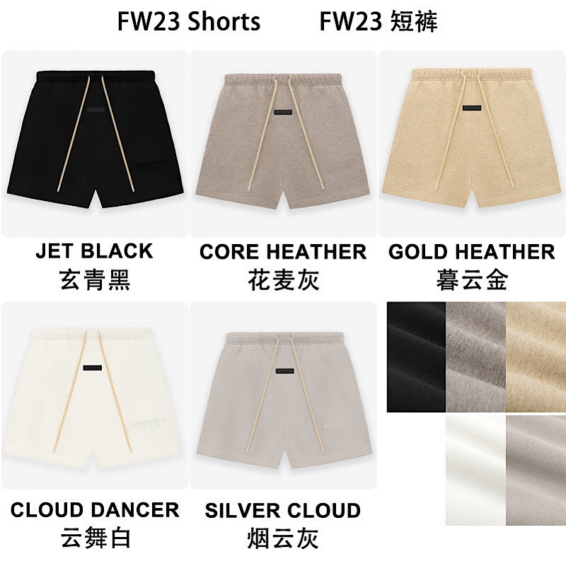 宁波高端FEAR OF GOD复线ESSENTIALS美式短裤男薄绒抽绳宽松潮fog