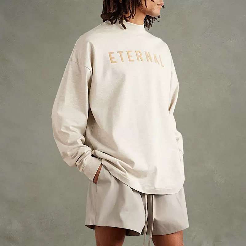 高端货FOG复线ESSENTIALS永恒长袖T恤宽松美式街头打底衫印花纯棉