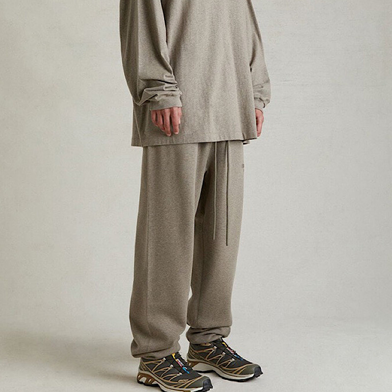 原版ESSENTIALS FOG复线卫裤秋冬加绒束脚长裤男2024SU烫标印花潮