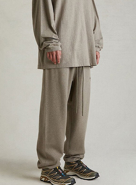 原版ESSENTIALS FOG复线卫裤秋冬加绒束脚长裤男2024SU烫标印花潮