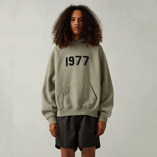 2022SS-1977植绒带帽卫衣男ESSENTIALS复线植绒宽松高街秋冬外套