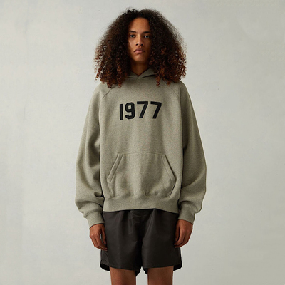 2022SS-1977植绒带帽卫衣男ESSENTIALS复线植绒宽松高街秋冬外套