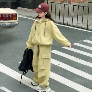 女童春秋套装卫衣开衫2026新款洋气时髦女孩春季长裤运动服两件套