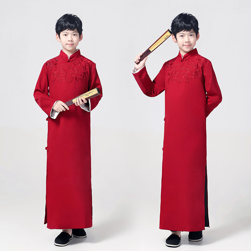 新款高端大褂相声长袍长衫班服