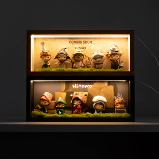 泡泡玛特小野回声系列盲盒USB插电展示架手办展示柜造景收纳相框