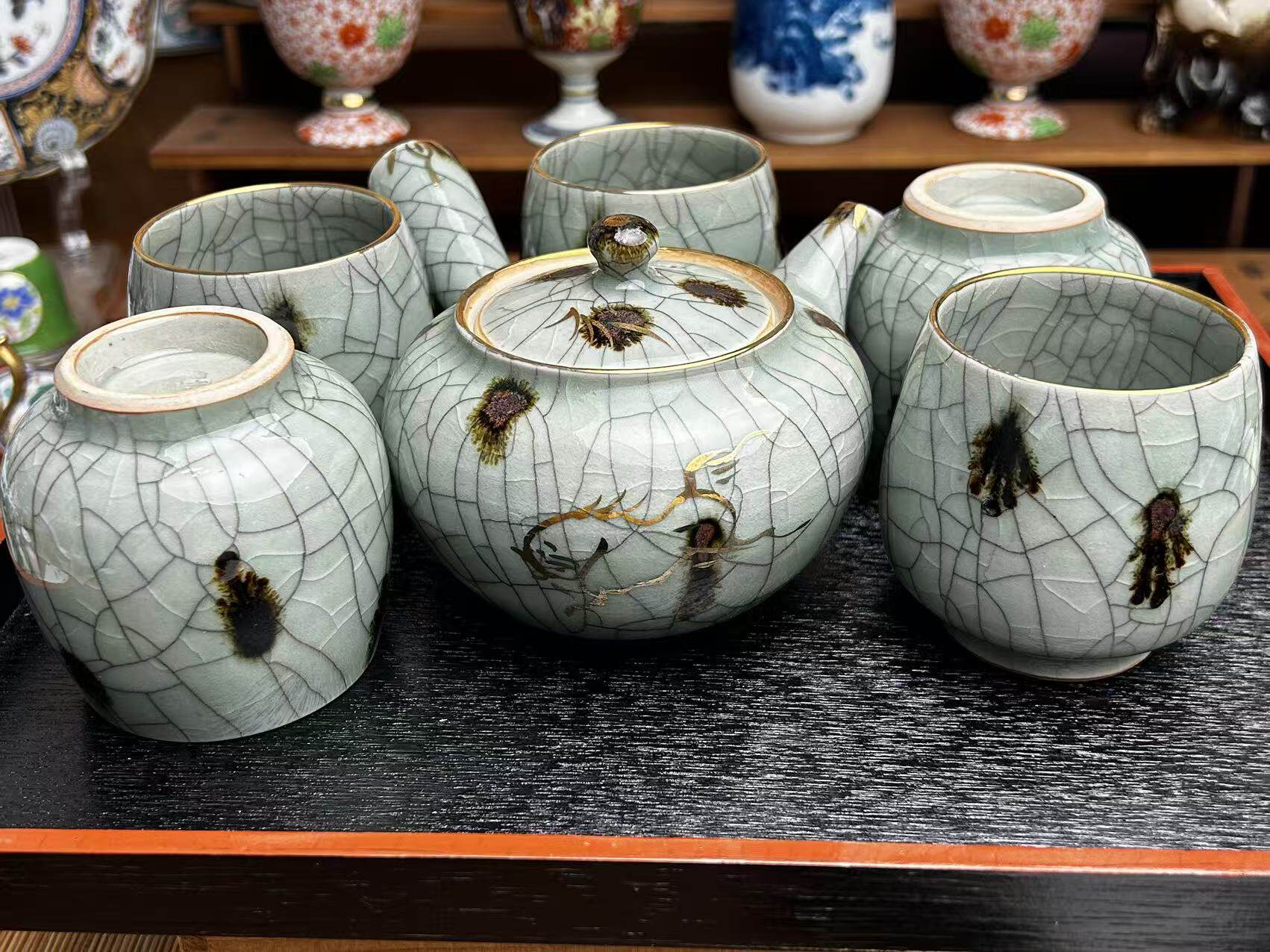 日瓷名家全新相马烧茶具套一壶五茶壶
